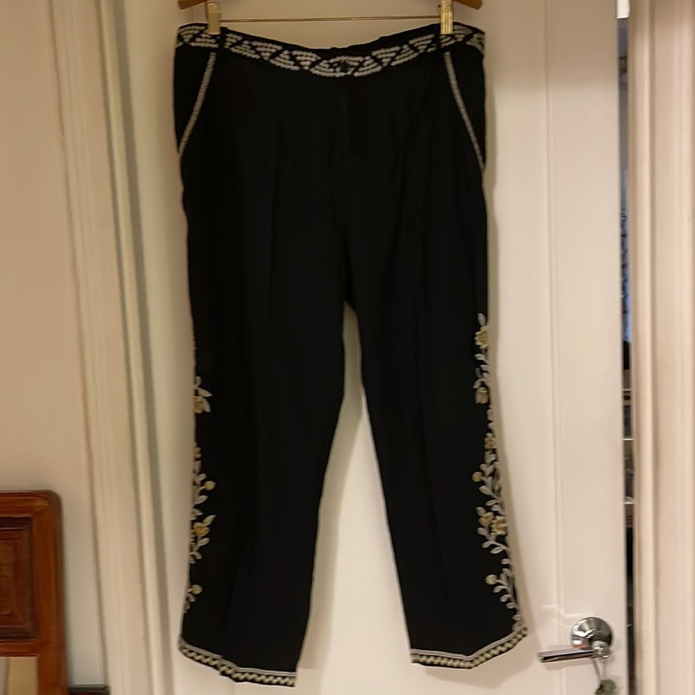 NWT Johnny Was Linen crop pants - black - large